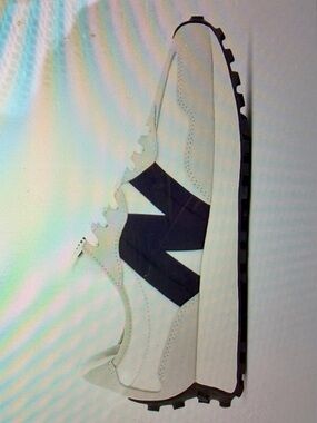New Balance White and Black Retro Runner Sneakers